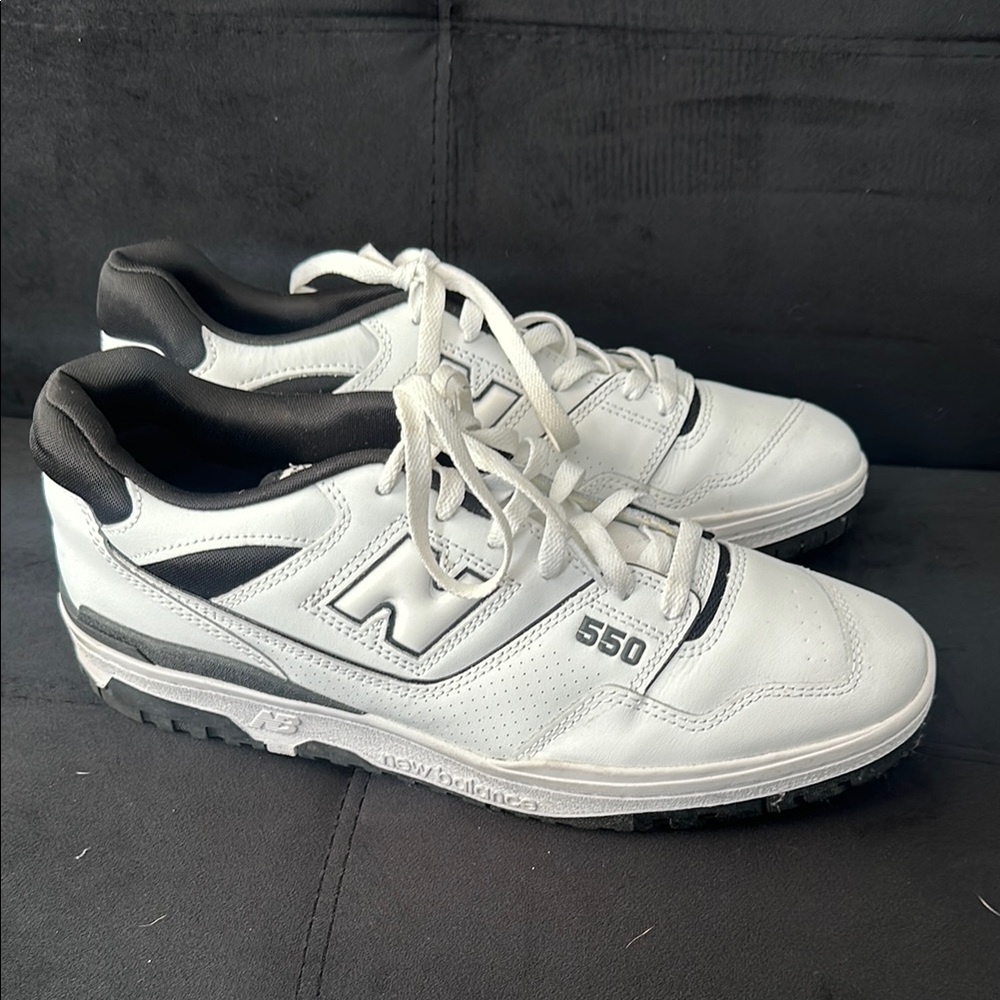 New Balance White and Black 550 Men’s Sneakers